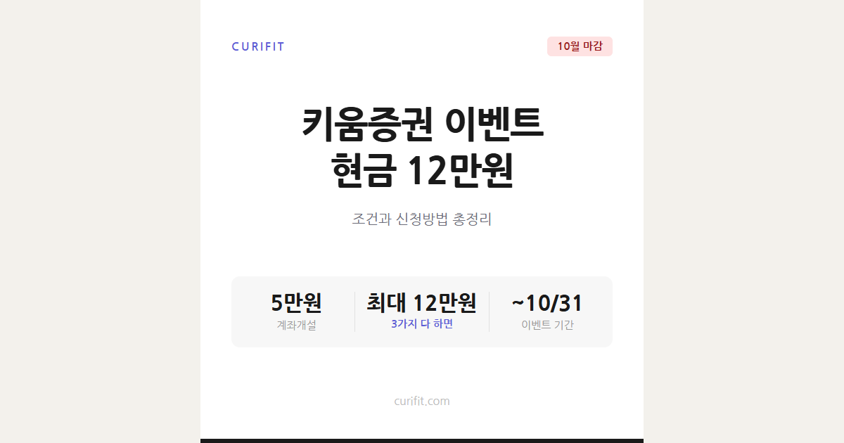 키움증권 신규개설 현금 12만원 이벤트, 2026년 조건과 신청방법