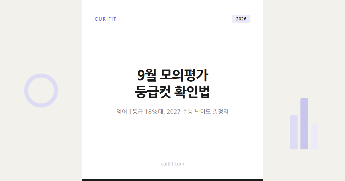 9월 모의평가 등급컷 확인 방법과 2027 수능 난이도 총정리