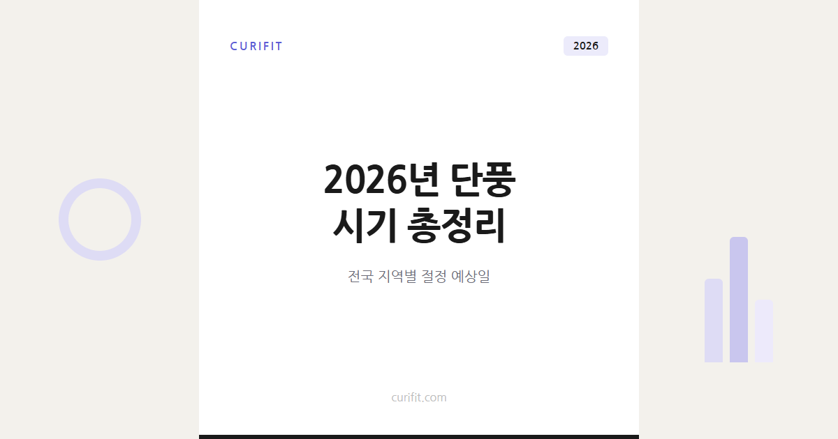 2026 단풍 시기 총정리, 전국 지역별 절정 예상일